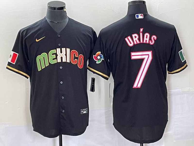 Men 2023 World Cub Mexico #7 Urias Black pink Nike MLB Jersey30->more jerseys->MLB Jersey